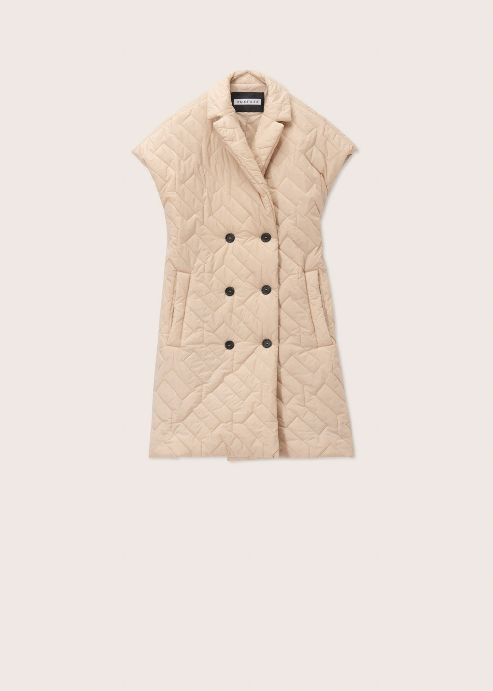Rosso35 Gilet lungo doppiopetto trapuntato In Saldo