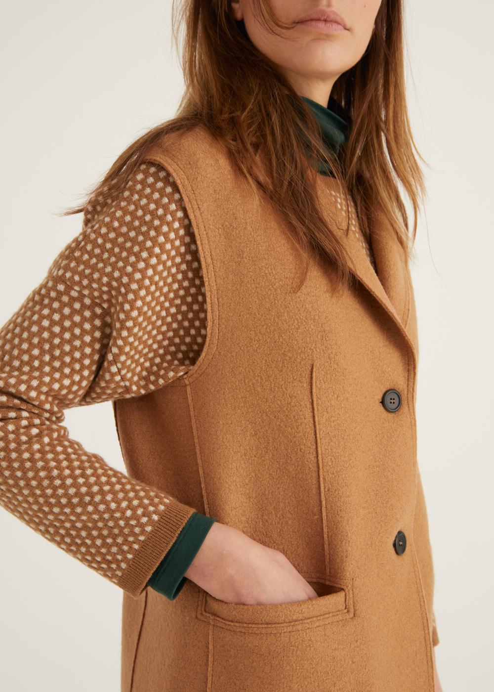 Rosso35 Gilet lungo taglio vivo Nuova