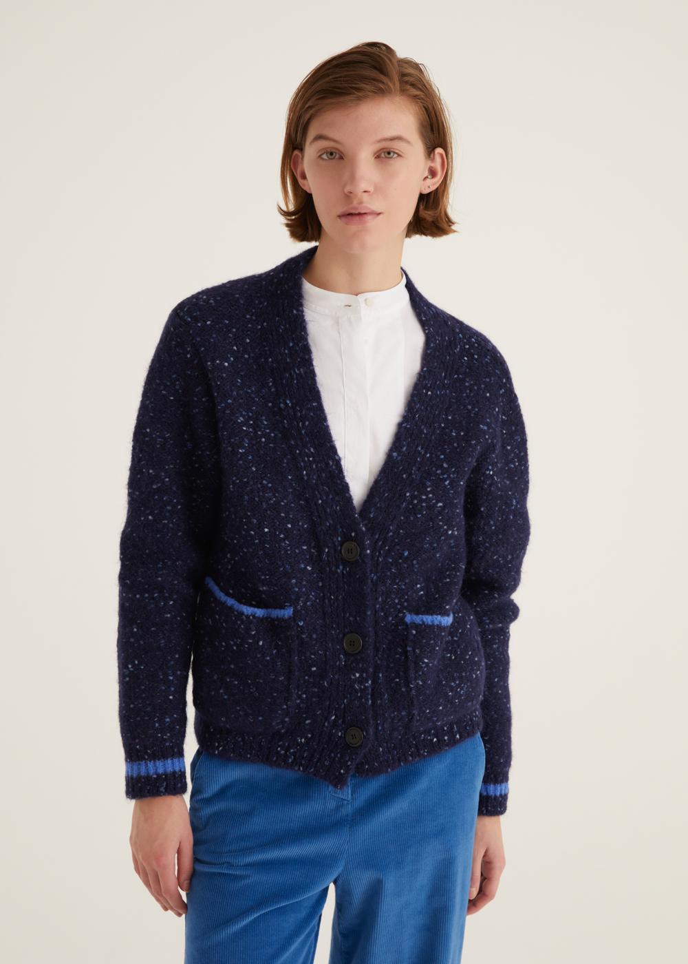 Rosso35 Cardigan oversize con contrasti