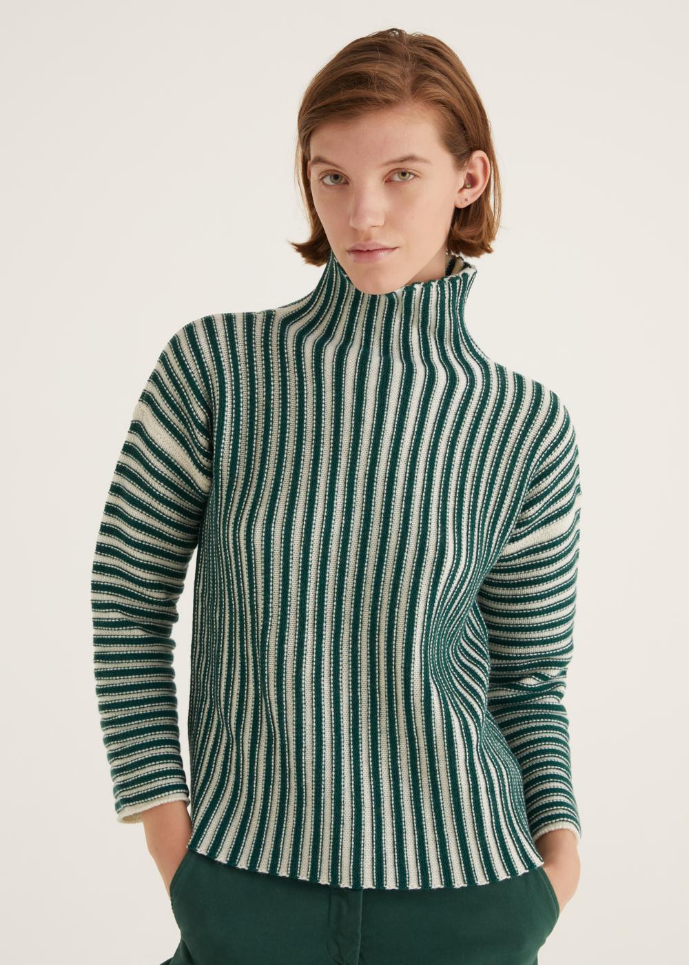 Rosso35 Maglia a righe collo alto Consegna Veloce