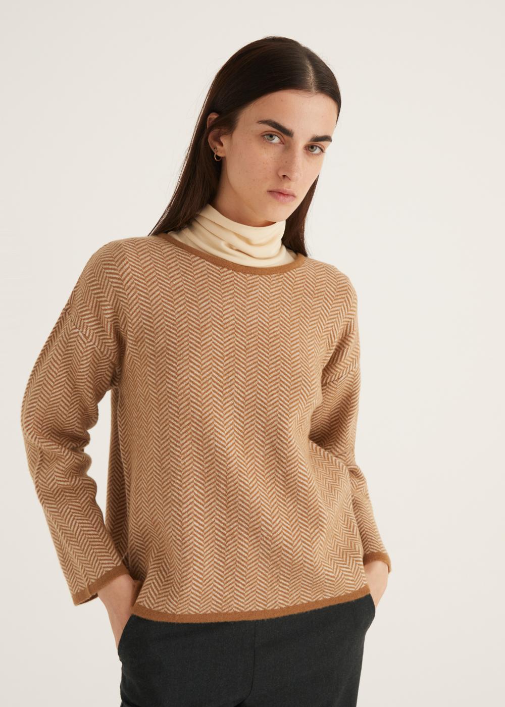 Rosso35 Maglia girocollo motivo lisca di pesce Outlet