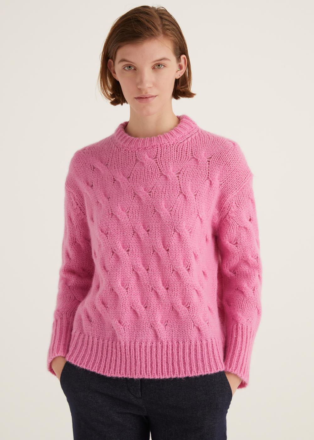 Rosso35 Maglia girocollo treccia Vendita Economica