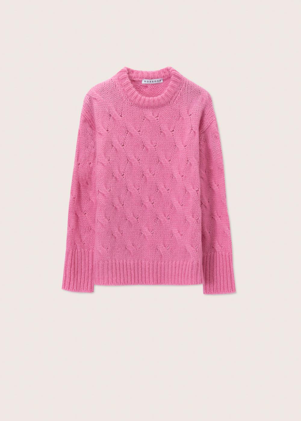Rosso35 Maglia girocollo treccia Vendita Economica