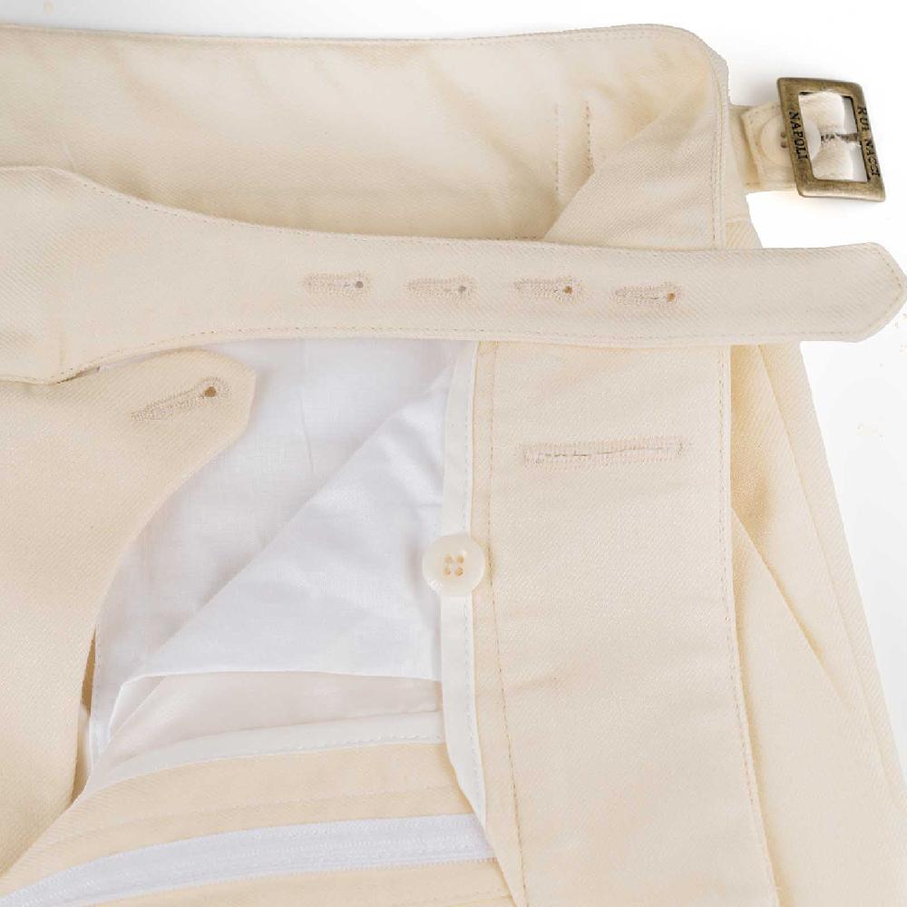 ﻿Rubinacci Vintage archive pantalone Manny in lana e cotone bianco Saldi Di Fabbrica
