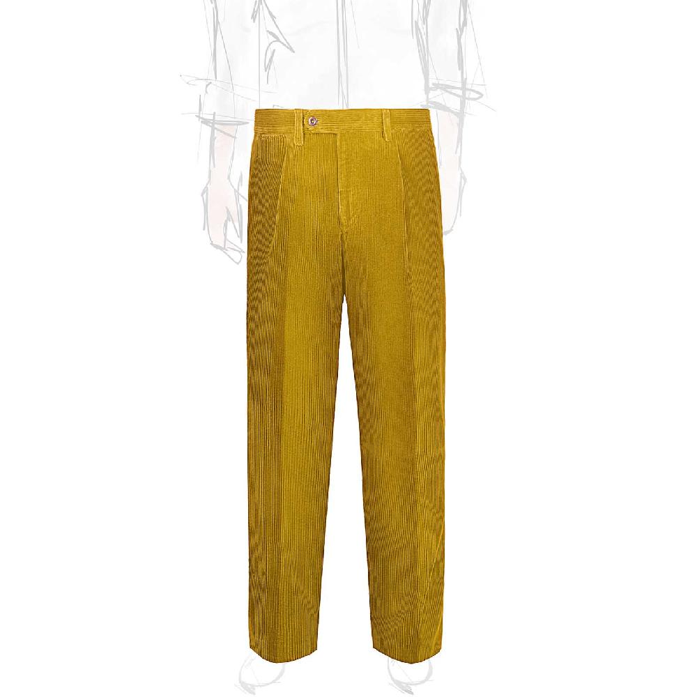 Rubinacci Vintage archive pantalone velluto a coste con pinces ocra