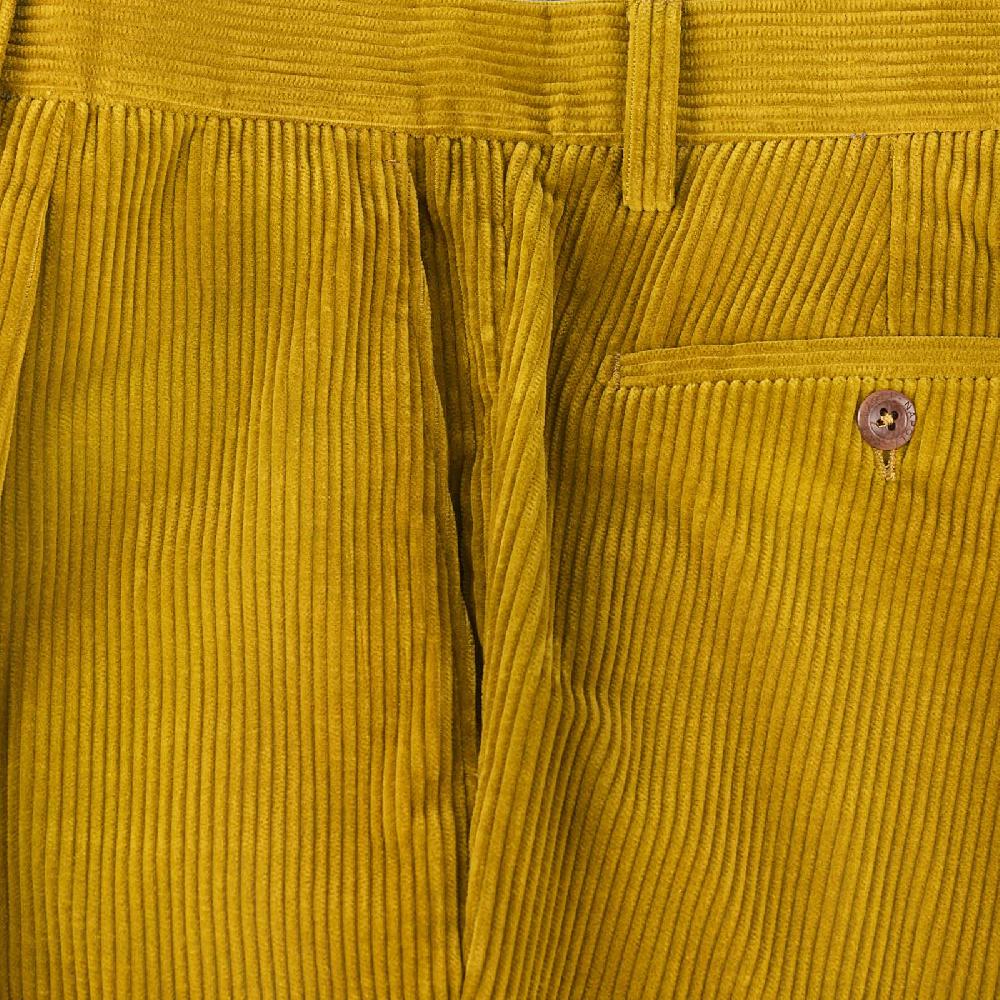 Rubinacci Vintage archive pantalone velluto a coste con pinces ocra Fino al 65% di sconto
