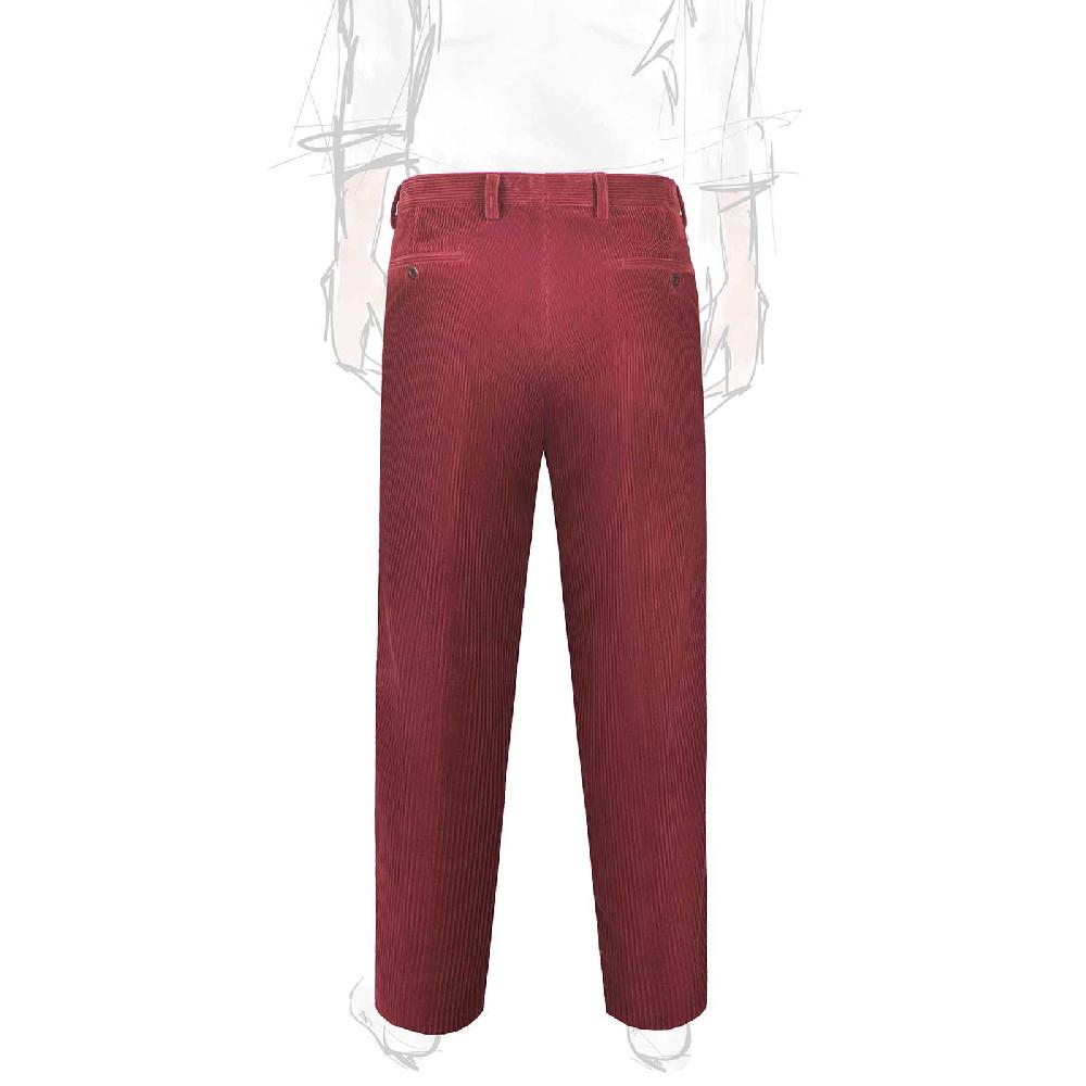Rubinacci Vintage archive pantalone velluto a coste con pinces ciliegia Negozio