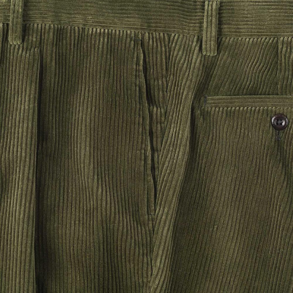 Rubinacci Vintage archive pantalone velluto a coste con pinces verde 2025