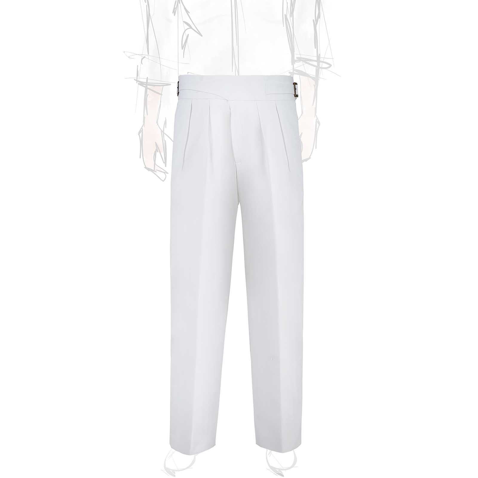 Rubinacci Vintage archive pantalone Manny in cotone bianco Italy