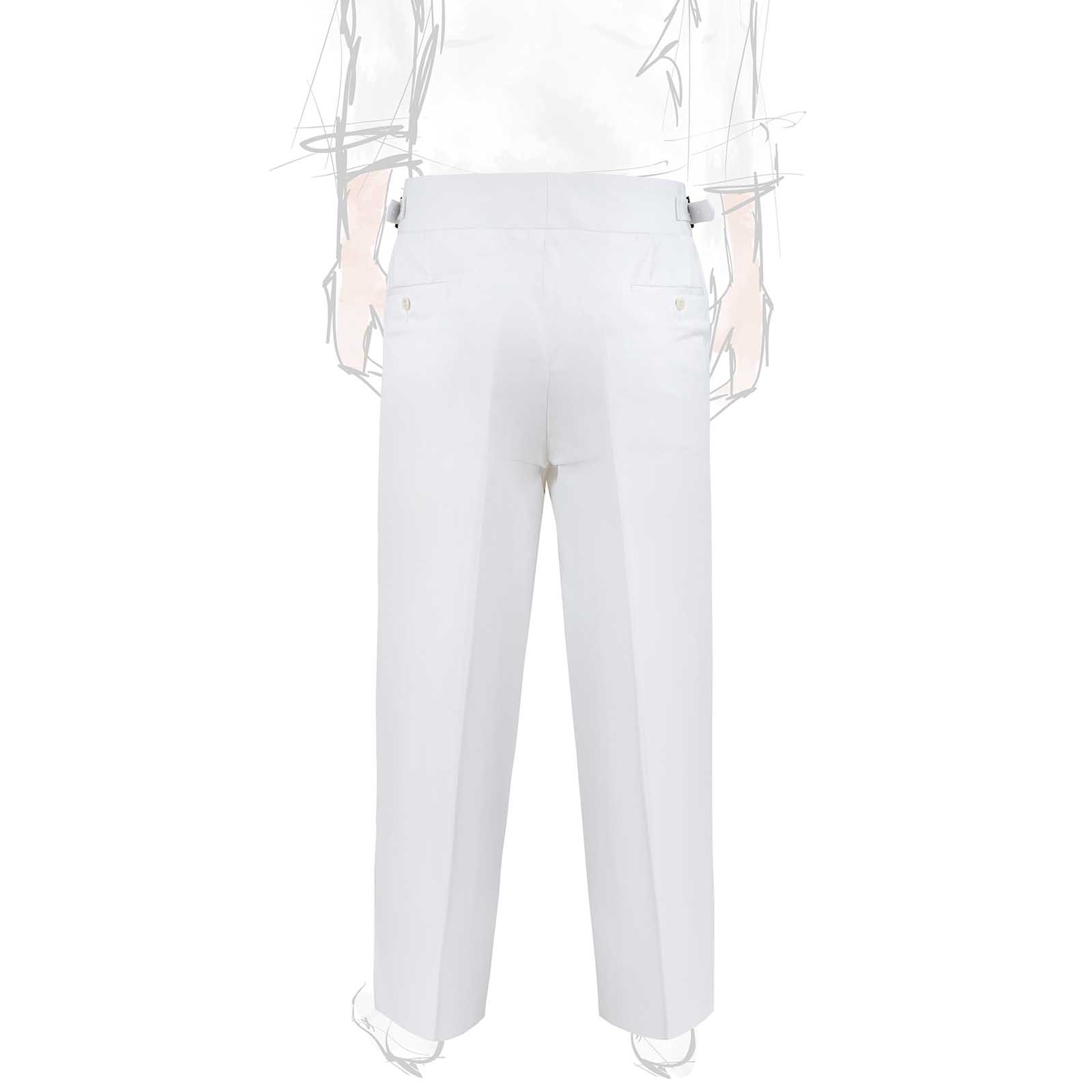 Rubinacci Vintage archive pantalone Manny in cotone bianco Italy