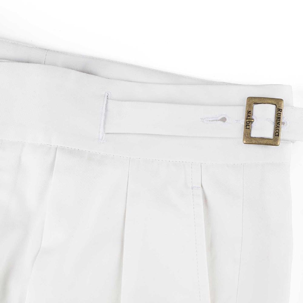 Rubinacci Vintage archive pantalone Manny in cotone bianco Italy