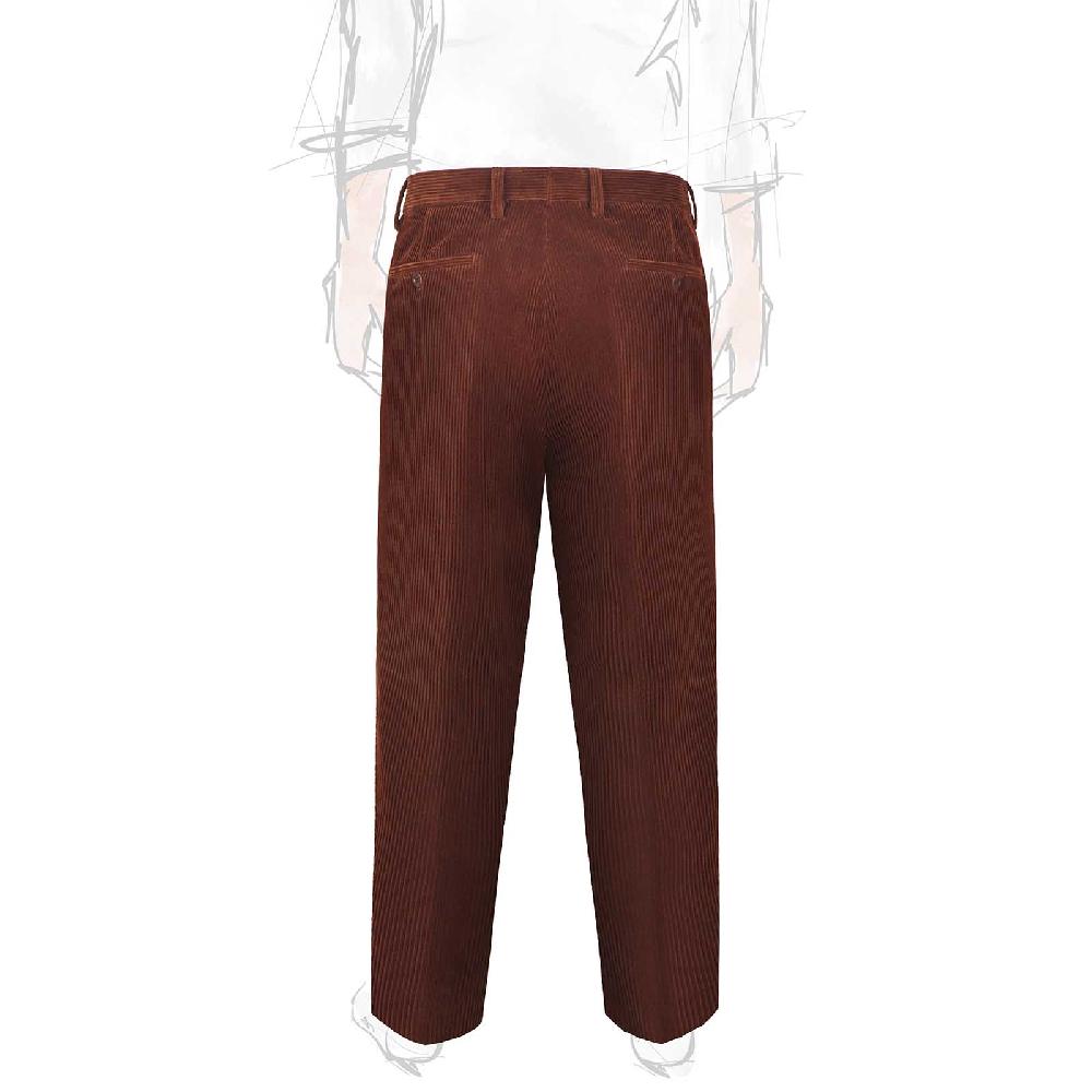 Rubinacci Vintage archive pantalone velluto a coste con pinces marrone Italia