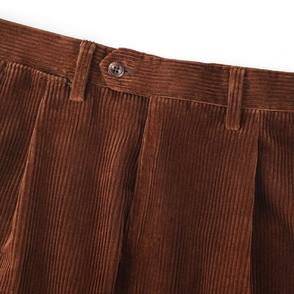 Rubinacci Vintage archive pantalone velluto a coste con pinces marrone Italia