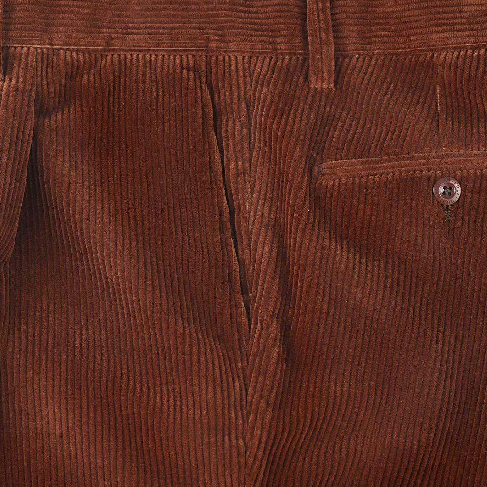Rubinacci Vintage archive pantalone velluto a coste con pinces marrone Italia