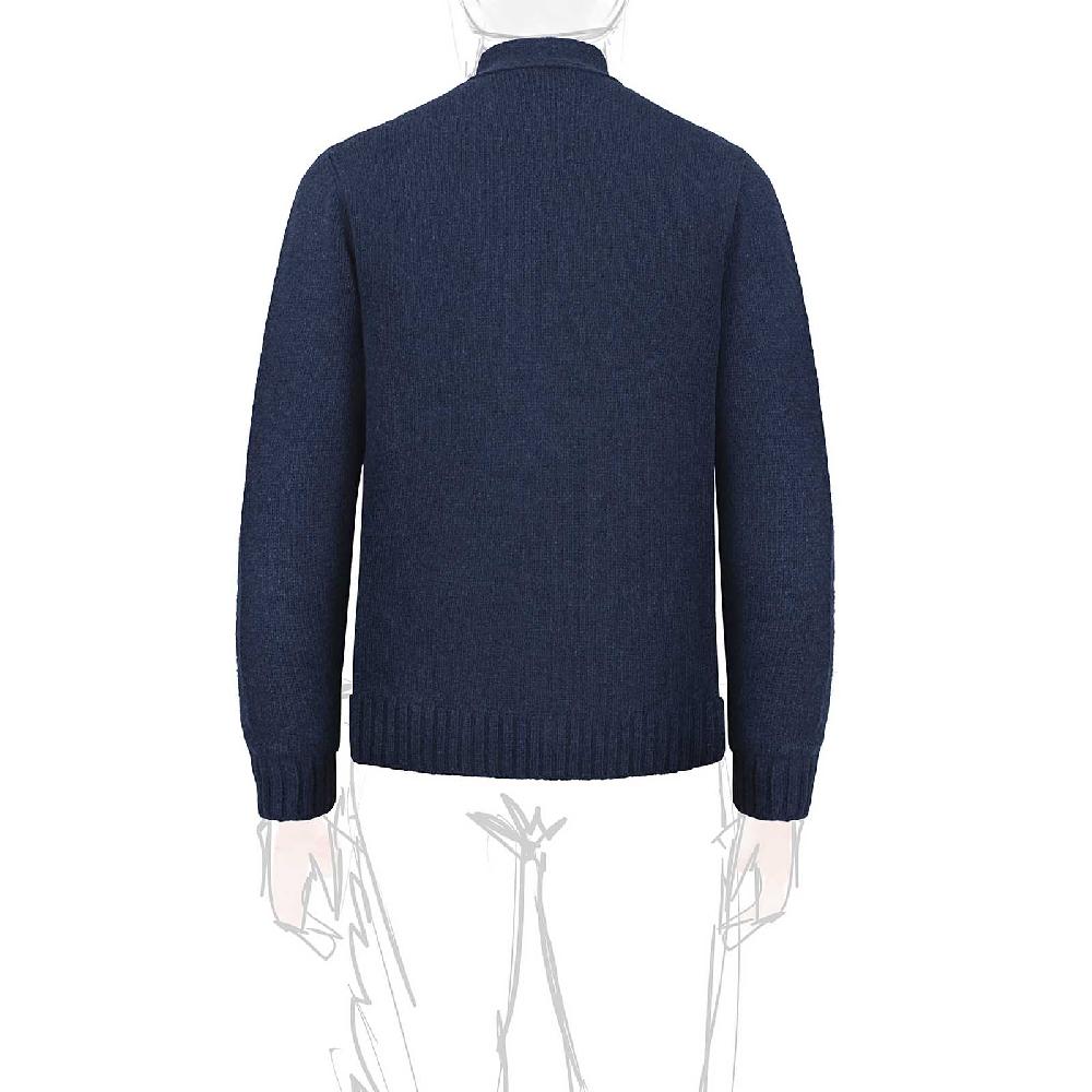 Rubinacci Vintage archive cardigan a rombi in lana blu Nuovo