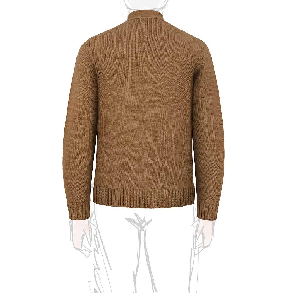 Rubinacci Vintage archive cardigan a rombi in lana tabacco Qualità