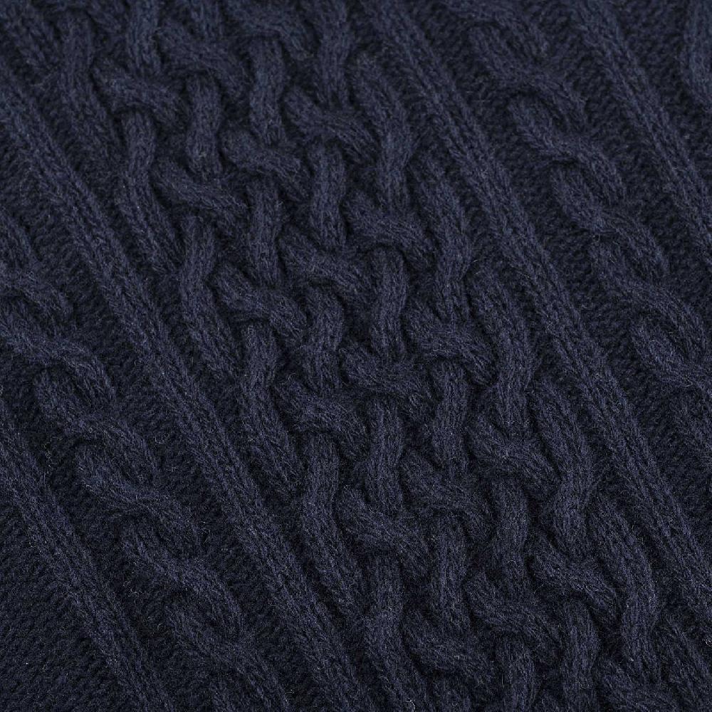 Rubinacci Vintage archive girocollo con trecce in lana blu Vendita