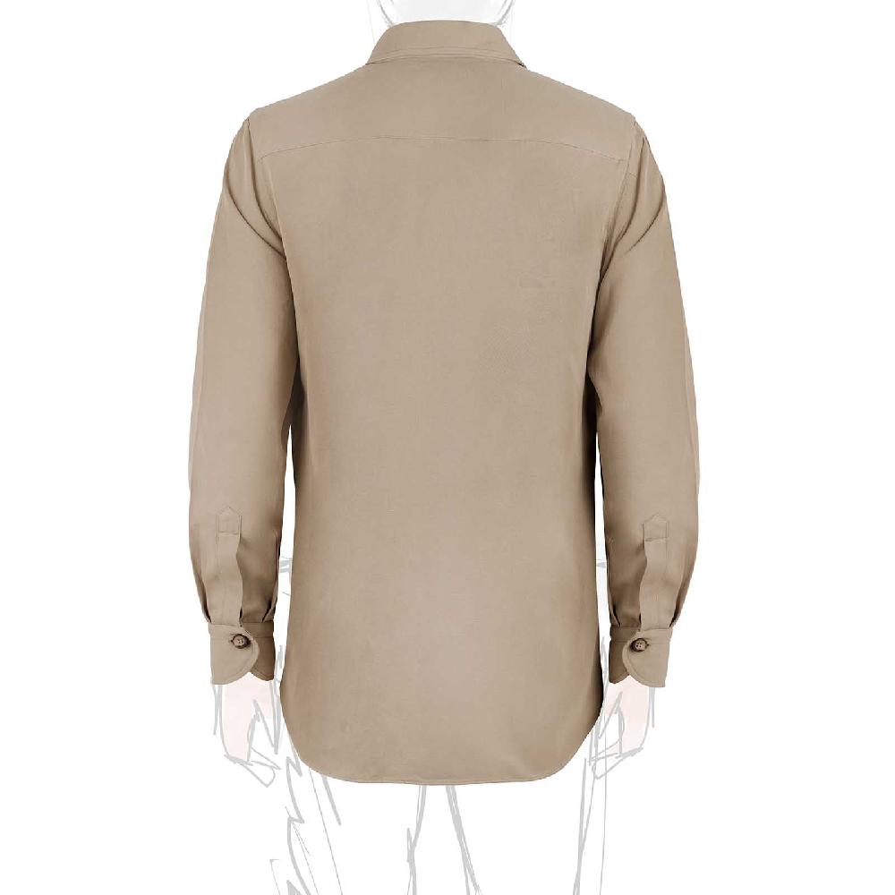 Rubinacci Serie Limitata overshirt in cotone e lino biscotto 50% di sconto per tempo limitato