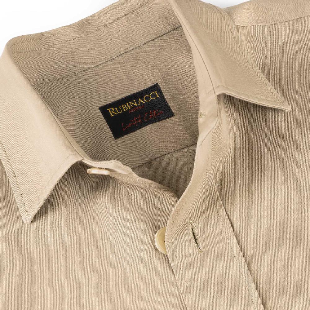 Rubinacci Serie Limitata overshirt in cotone e lino biscotto 50% di sconto per tempo limitato
