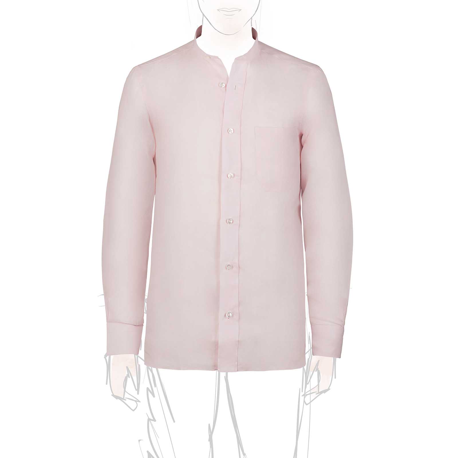 Rubinacci Vintage archive camicia guru in lino rosa Consegna Veloce