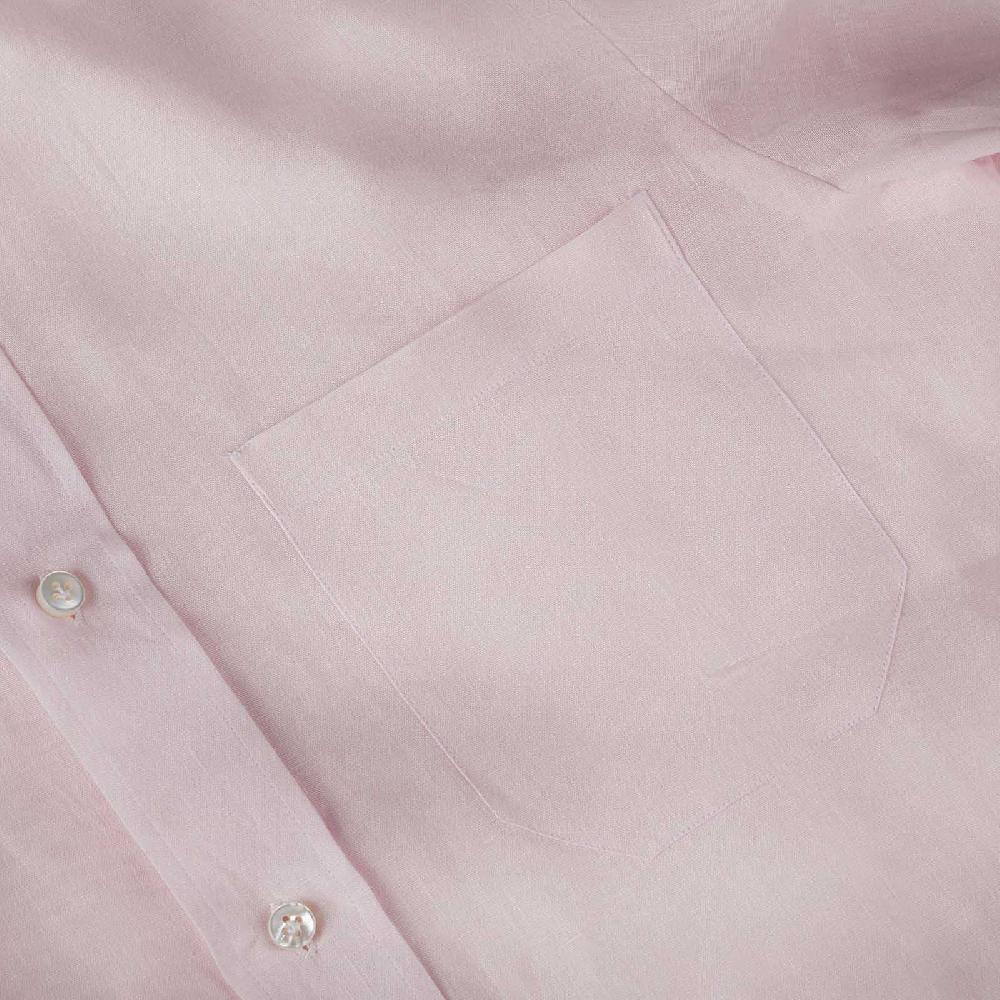Rubinacci Vintage archive camicia guru in lino rosa Consegna Veloce