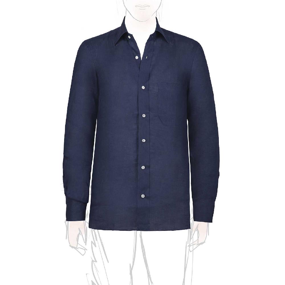 Rubinacci Vintage archive camicia in lino blu Fino Al -60%