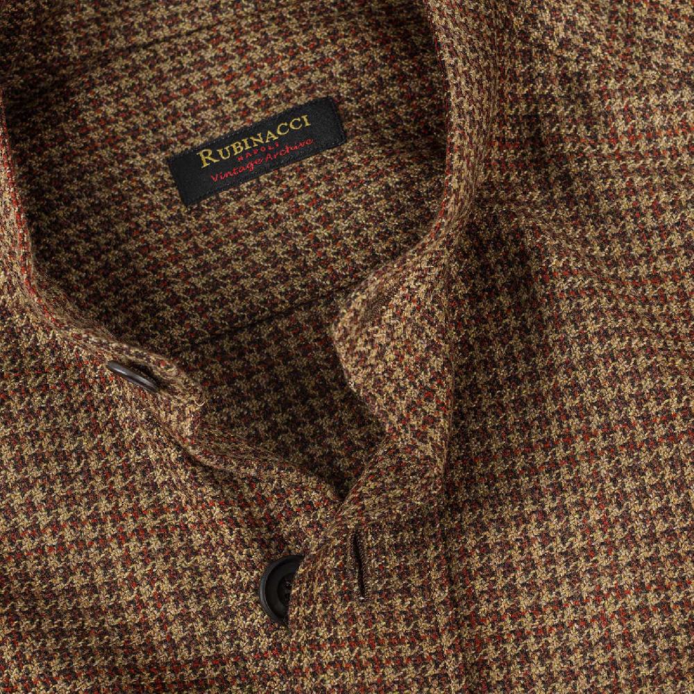 Rubinacci Vintage archive sahariana guru in pied de poule di cashmere nocciola Online