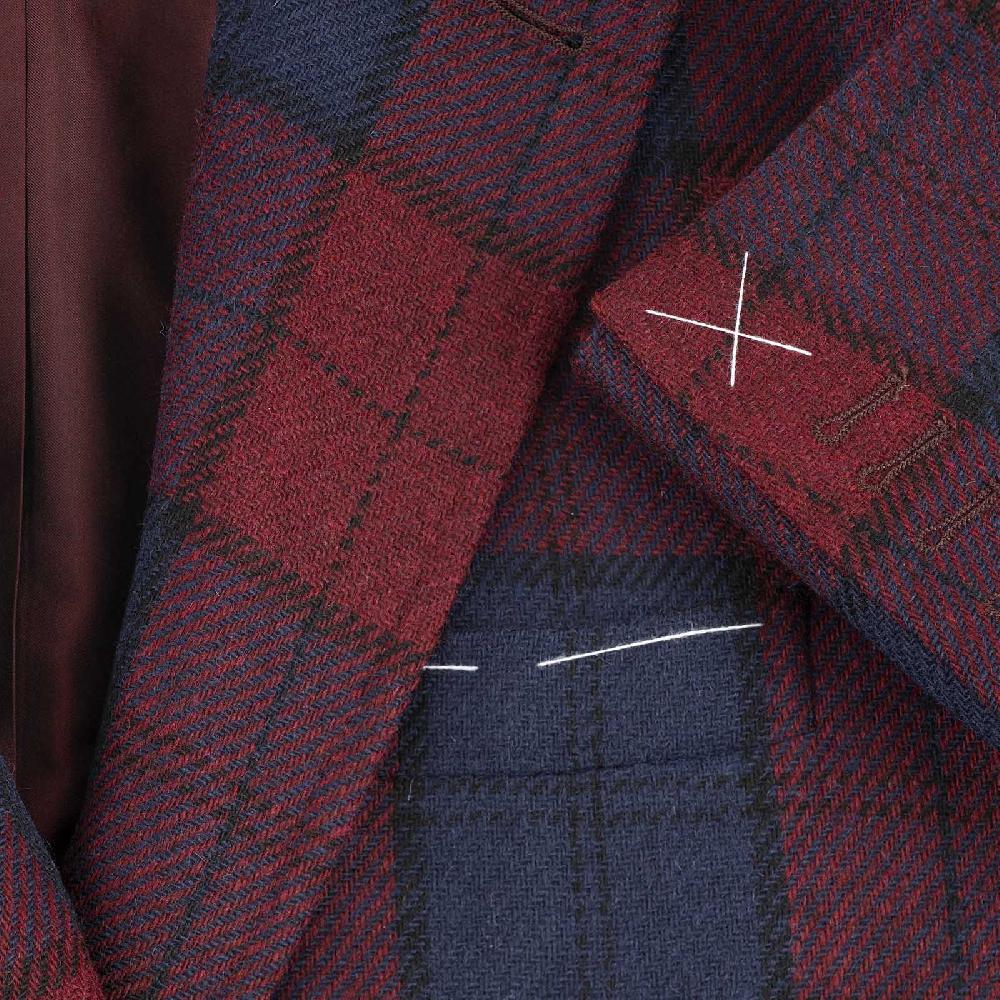 Rubinacci Vintage archive giacca tartan bordeaux Vendita Calda