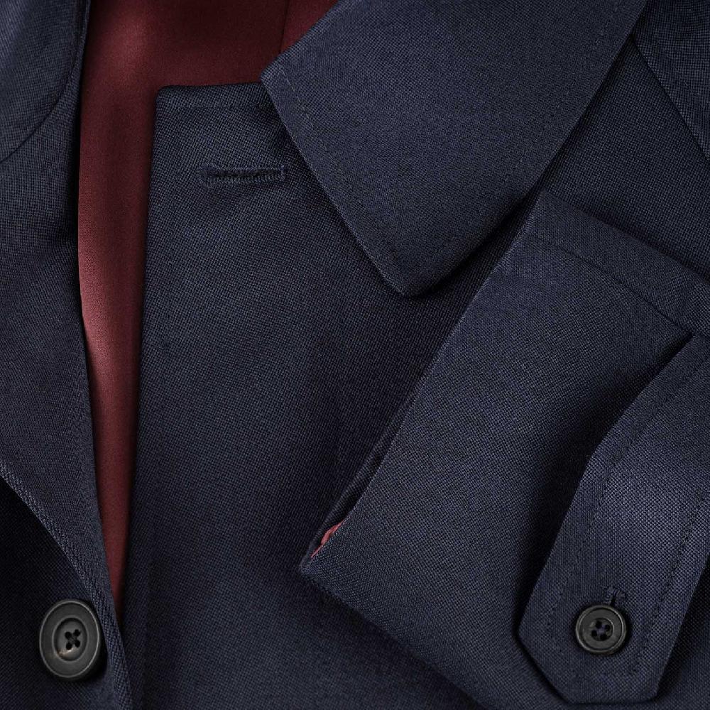 Rubinacci Vintage archive cappotto raglan in diagonale di lana blu I Più Venduti