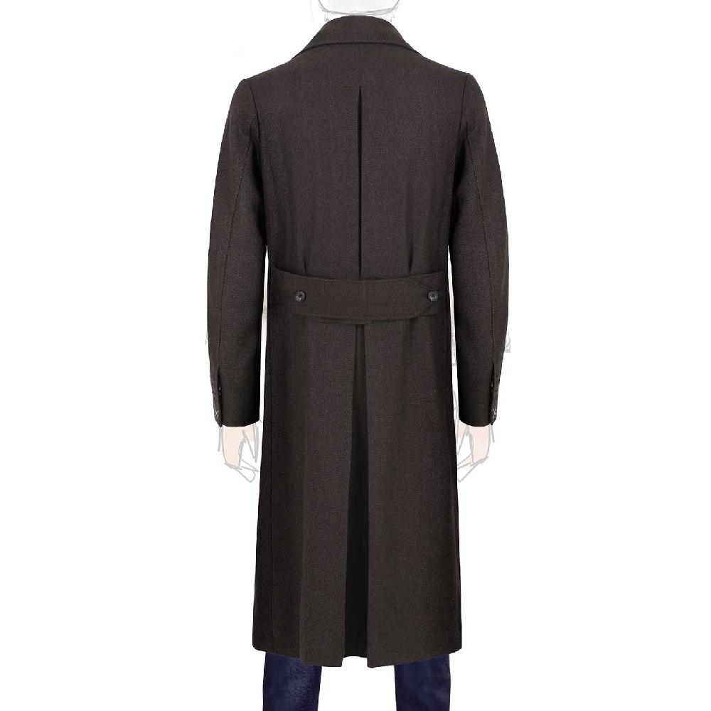 Rubinacci Vintage archive cappotto Ulster in lana spigato marrone Negozio