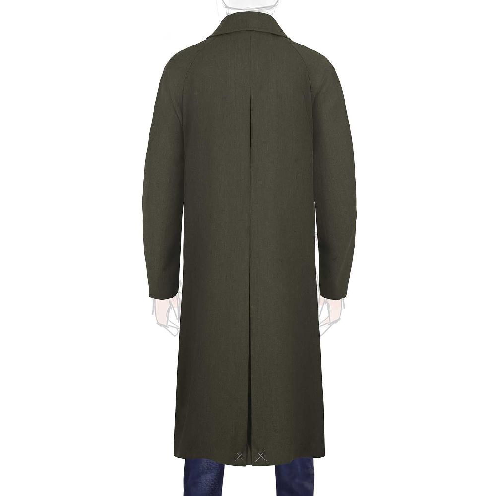 Rubinacci Vintage archive cappotto raglan in diagonale di lana verde In Saldo