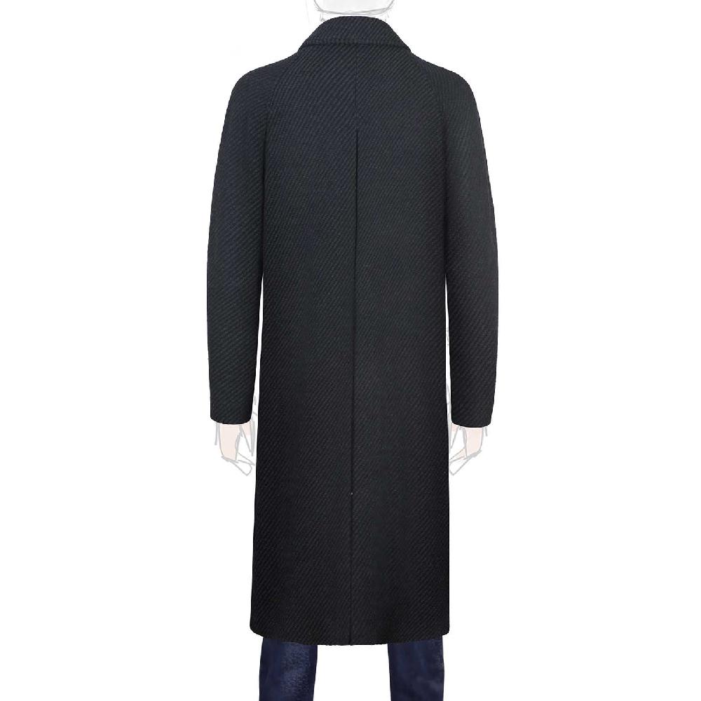 Rubinacci Vintage archive cappotto raglan in diagonale di lana skyfall blu Nuova