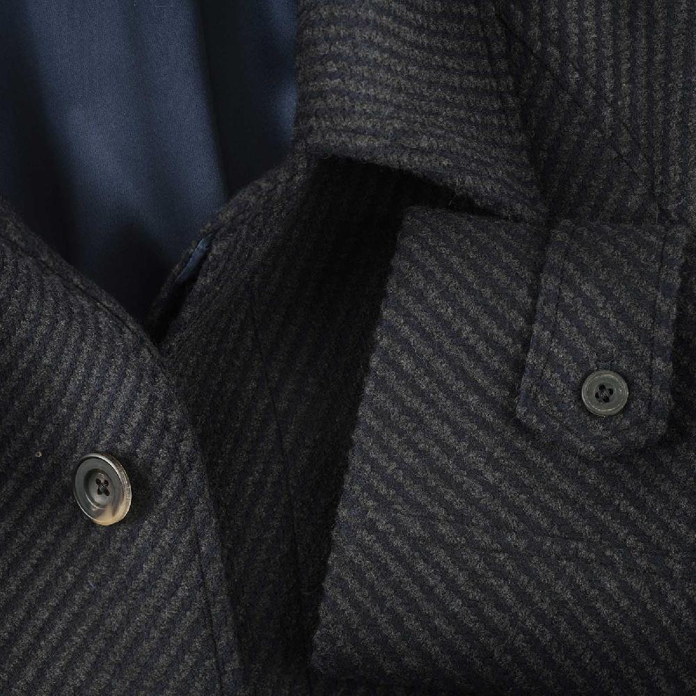 Rubinacci Vintage archive cappotto raglan in diagonale di lana skyfall blu Nuova