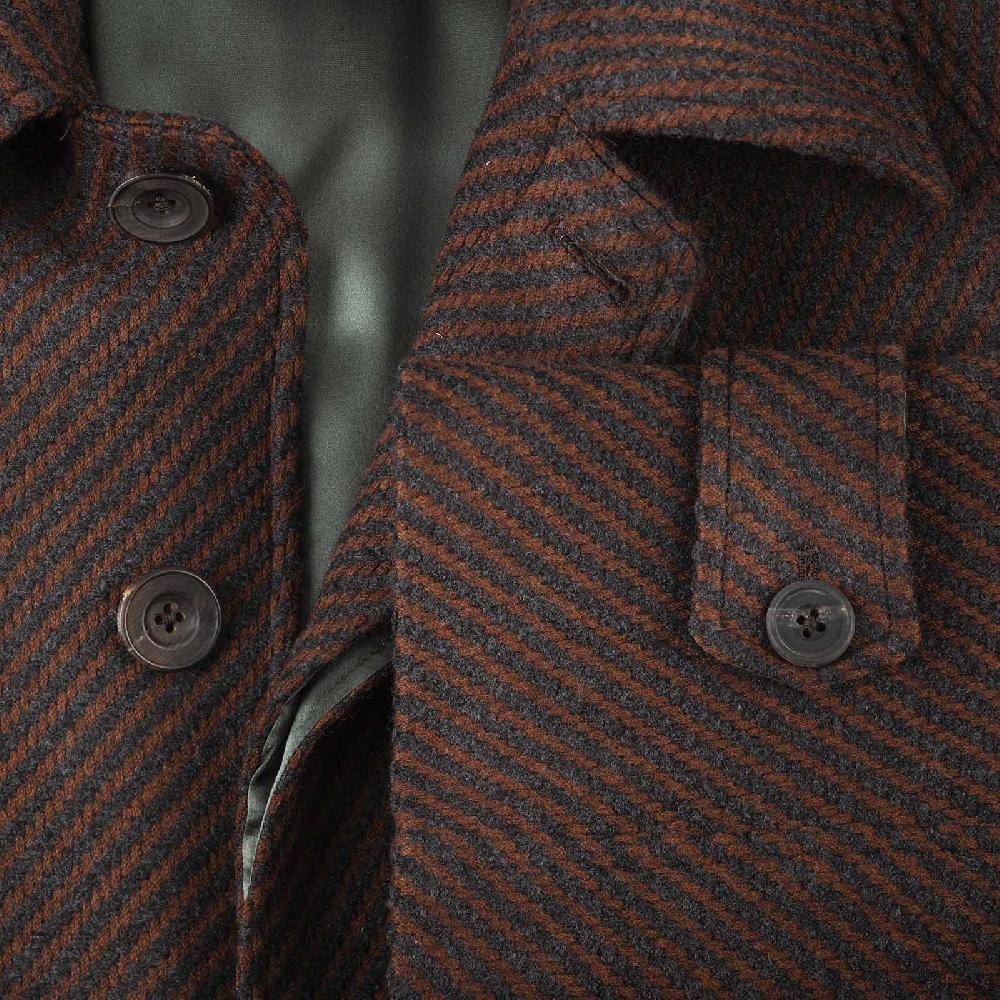 Rubinacci Vintage archive cappotto raglan in diagonale di lana skyfall marrone Moda