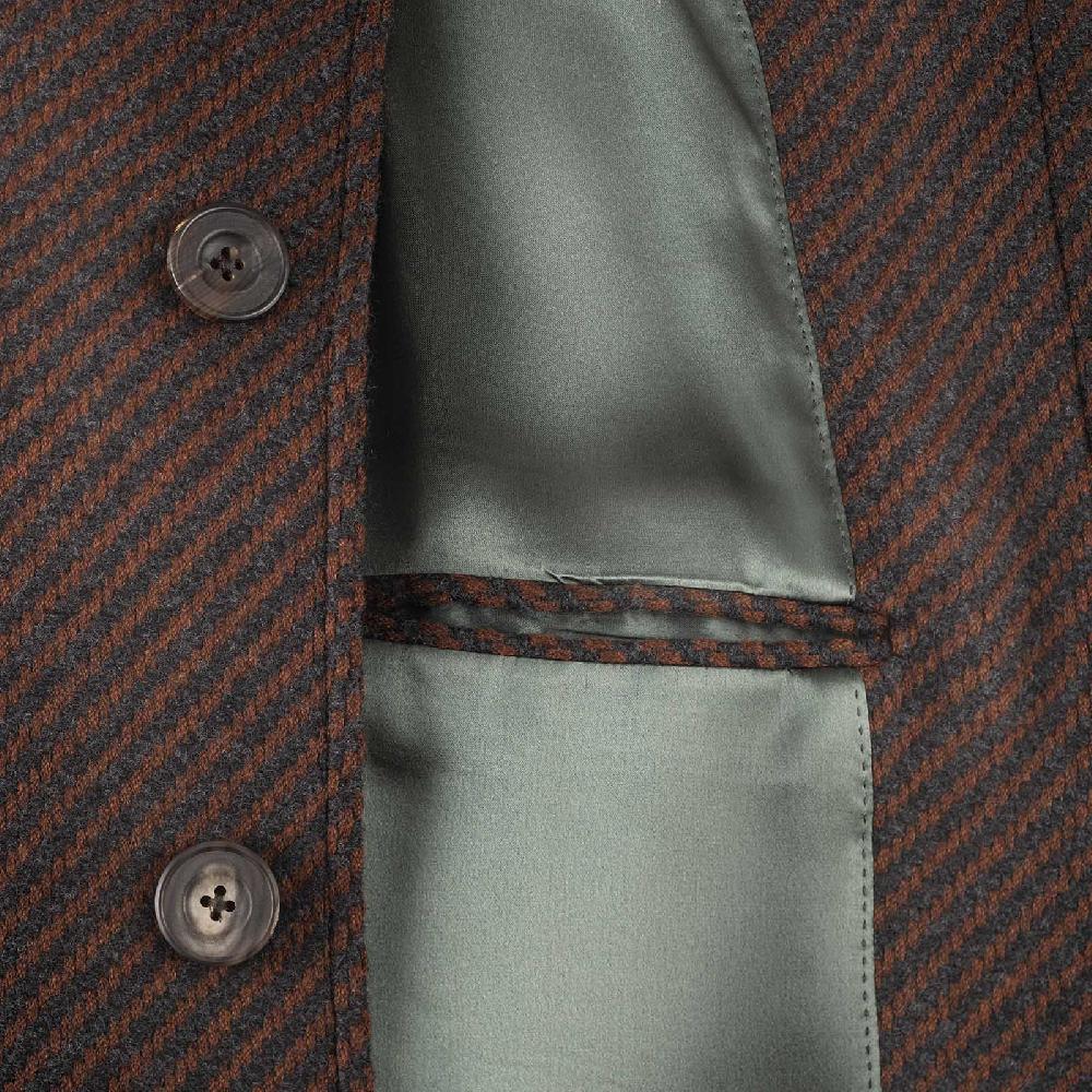 Rubinacci Vintage archive cappotto raglan in diagonale di lana skyfall marrone Moda