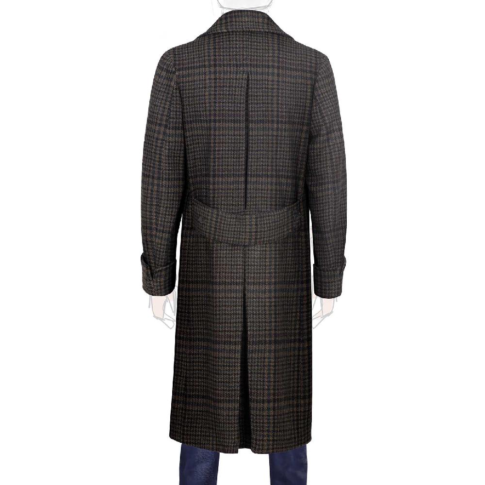 Rubinacci Vintage archive cappotto Ulster in lana e cashmere a quadri marrone 2025