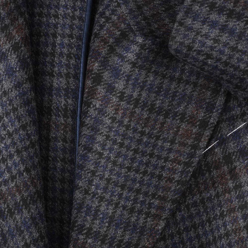 Rubinacci Vintage archive cappotto Ulster in lana e cashmere a quadri blu Italy
