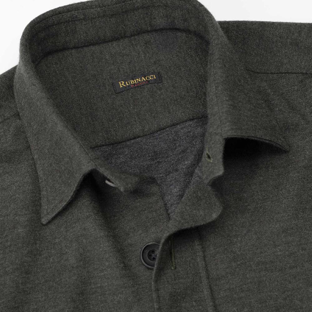 Rubinacci Overshirt in cashmere verde Consegna Veloce