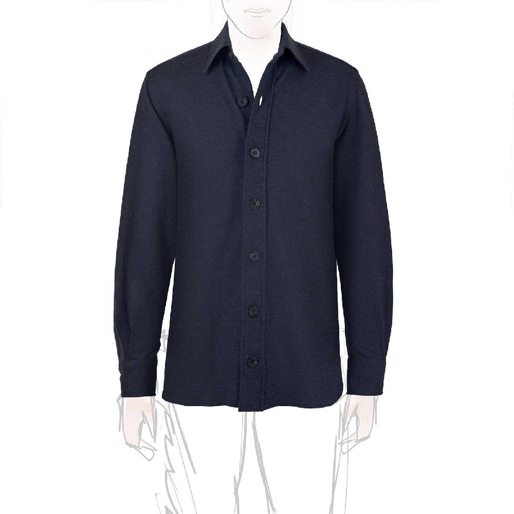 Rubinacci Overshirt in cashmere blu Promozione Limitata
