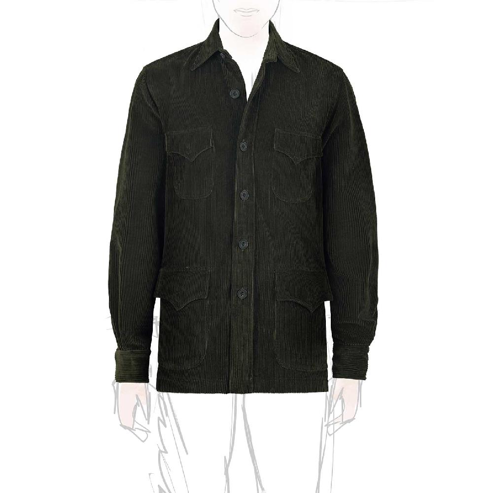 Rubinacci Sahariana in velluto a costine verde Shopping Online