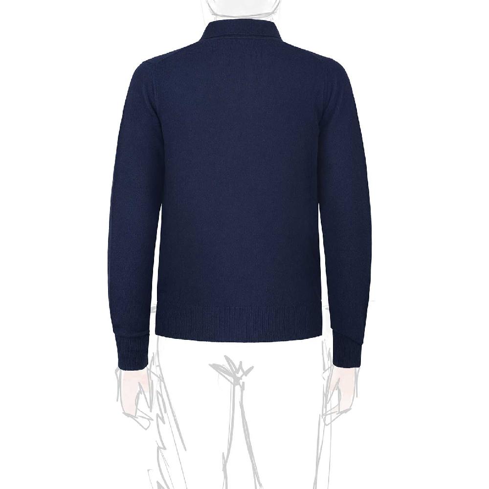 Rubinacci Polo in cashmere blu Vendita Economica