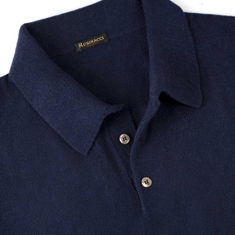 Rubinacci Polo in cashmere blu Vendita Economica