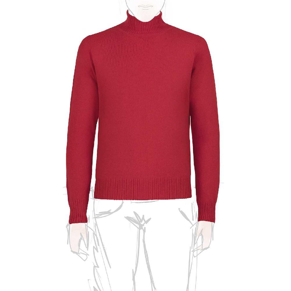 Rubinacci Collo alto in cashmere rosso Vendite Flash