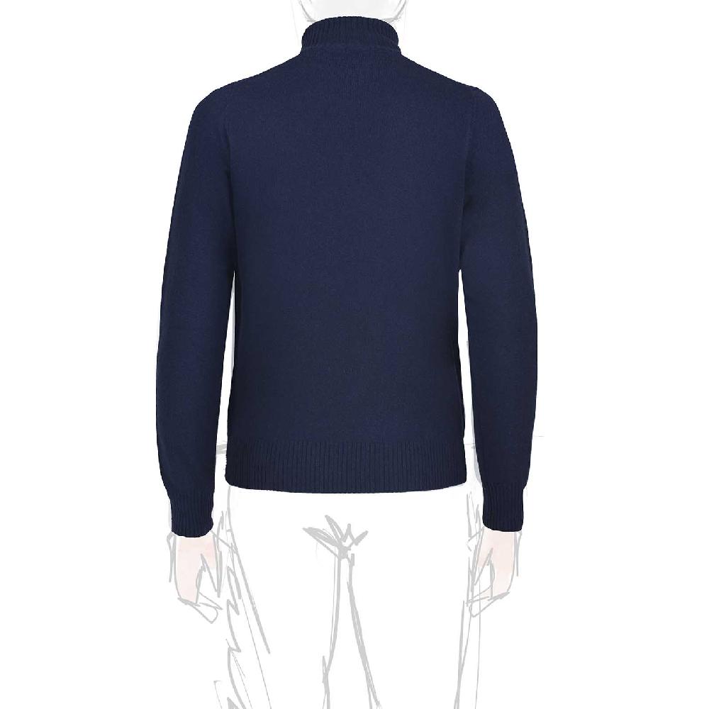 Rubinacci Collo alto in cashmere blu In Saldo