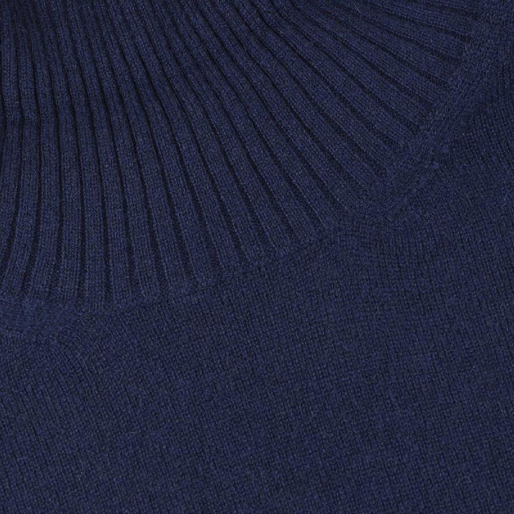 Rubinacci Collo alto in cashmere blu In Saldo