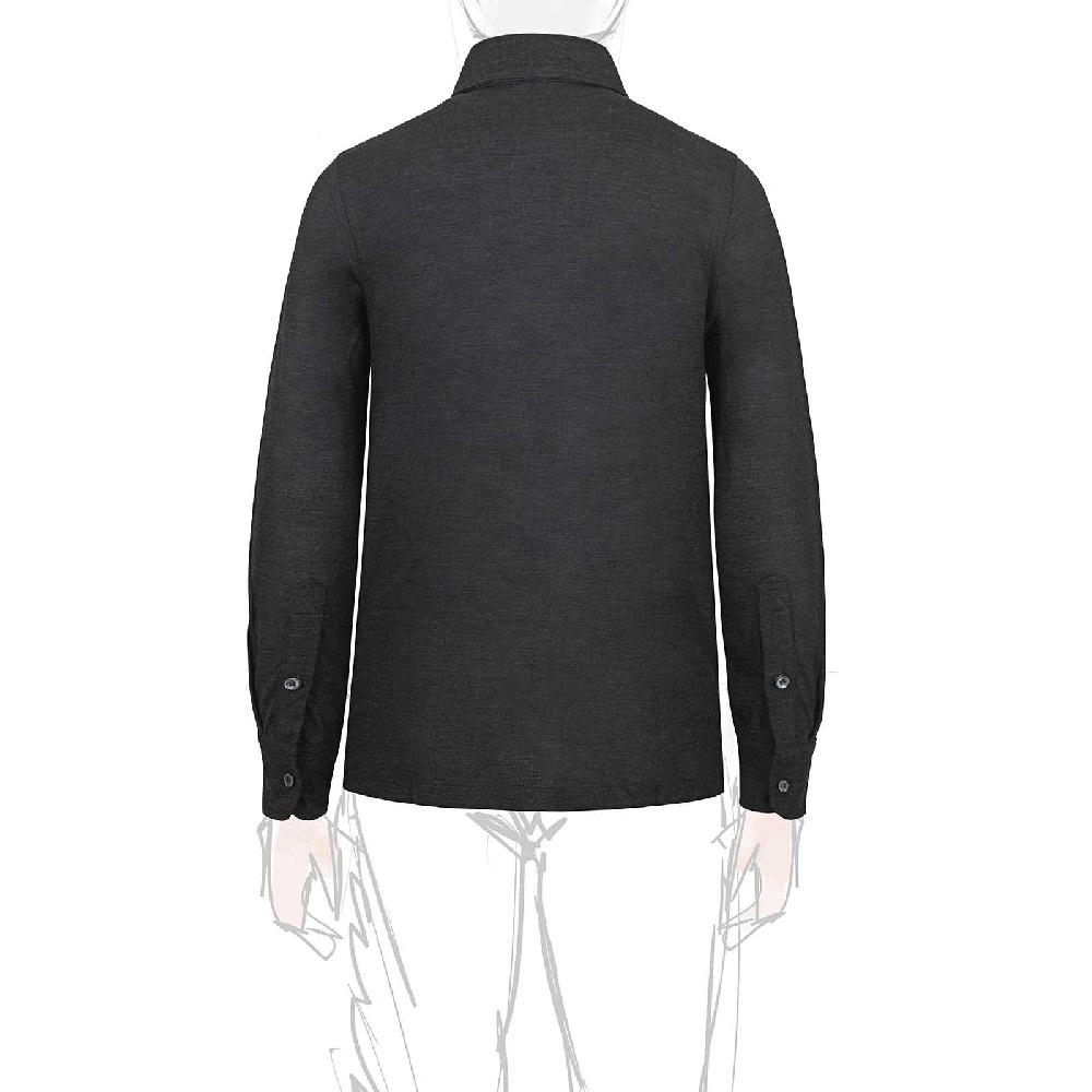 Rubinacci Camicia in piquet di lana grigio Moda