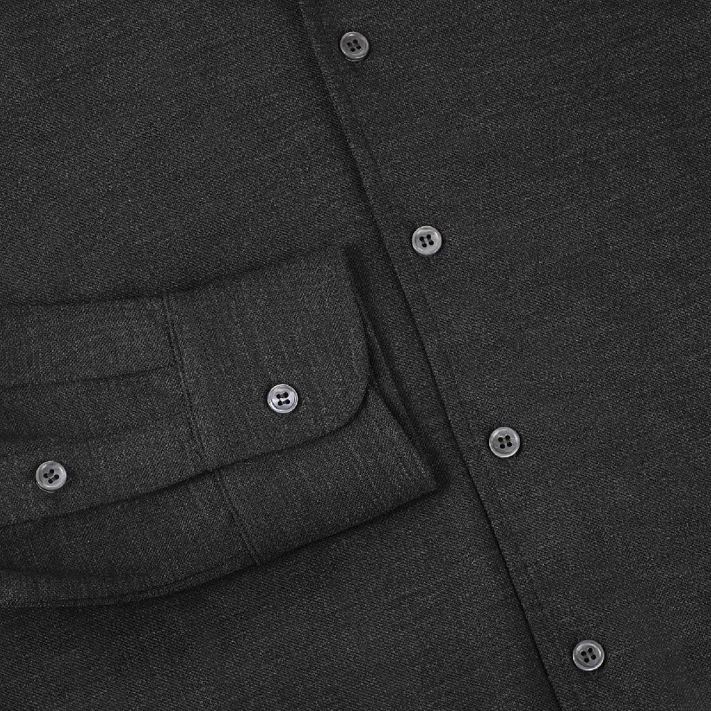 Rubinacci Camicia in piquet di lana grigio Moda