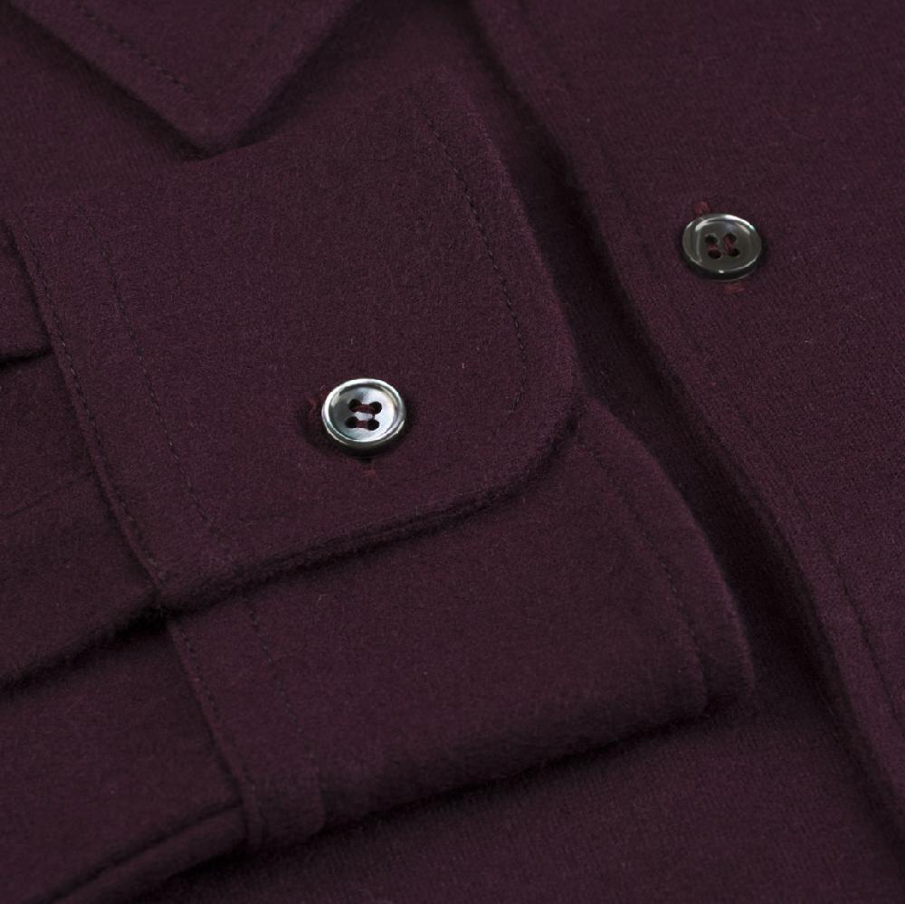 Rubinacci Camicia in cashmere vino Italy