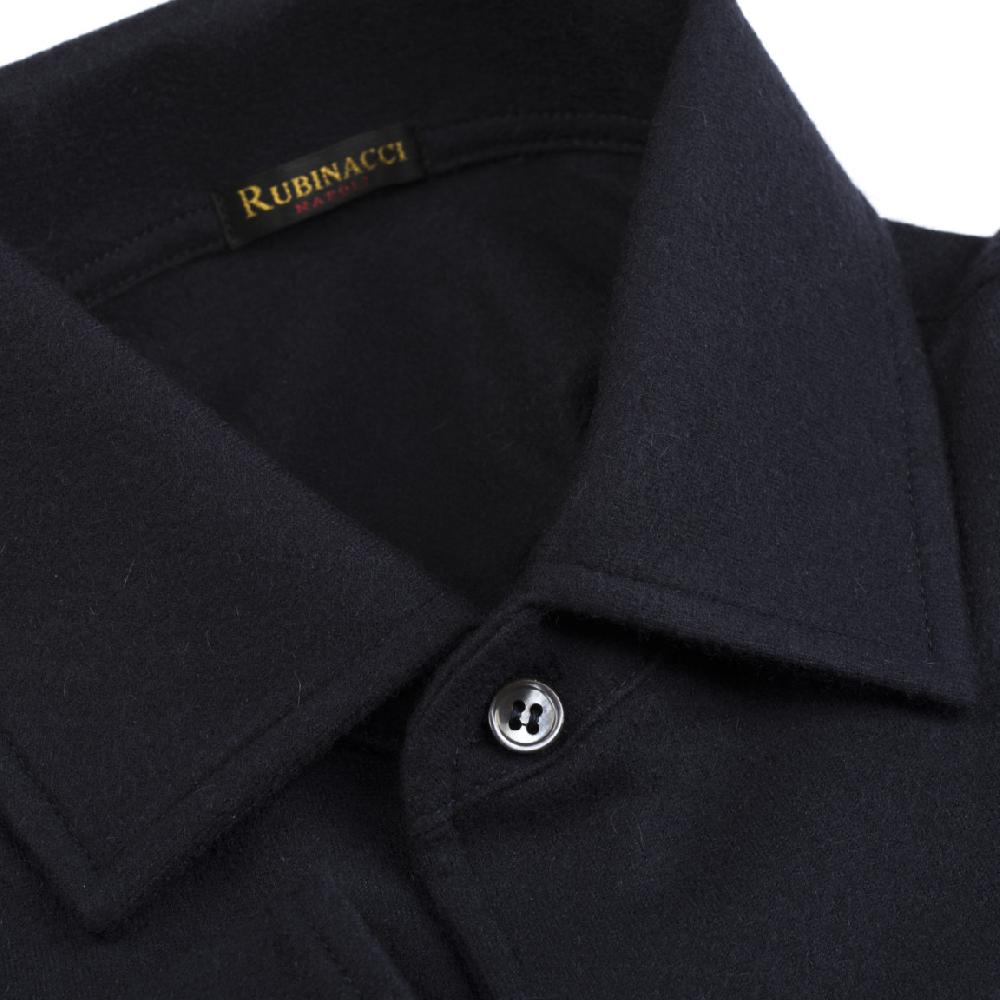 Rubinacci Camicia in cashmere blu Italia