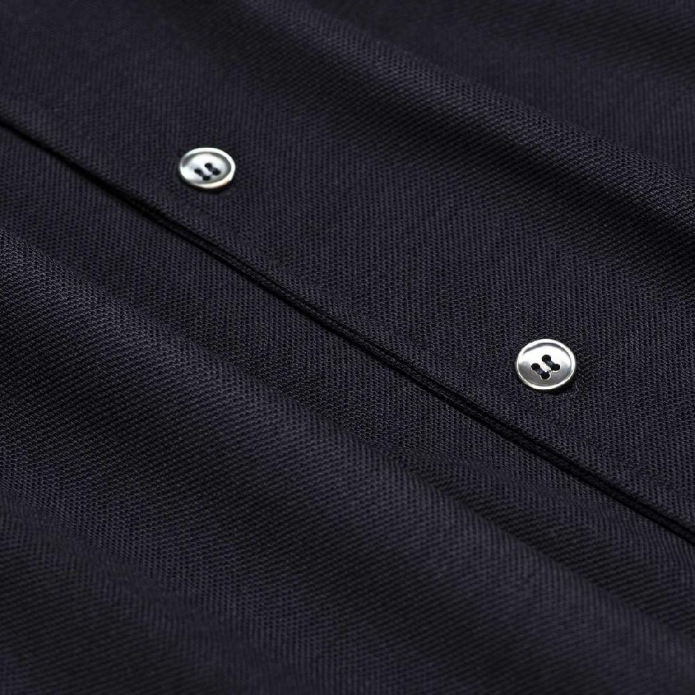 Rubinacci Camicia in piquet di lana blu navy 2025